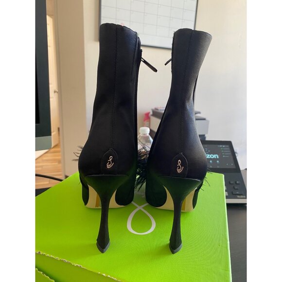 Sam Edelman Womens Black Ency Feather Cushioned Booties Black Size 8 M Defected - Picture 4 of 5